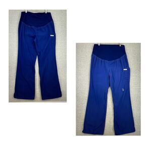 Cherokee Maternity Scrub Pants Womens Medium Tall Blue 2 PC Uniform Bottoms